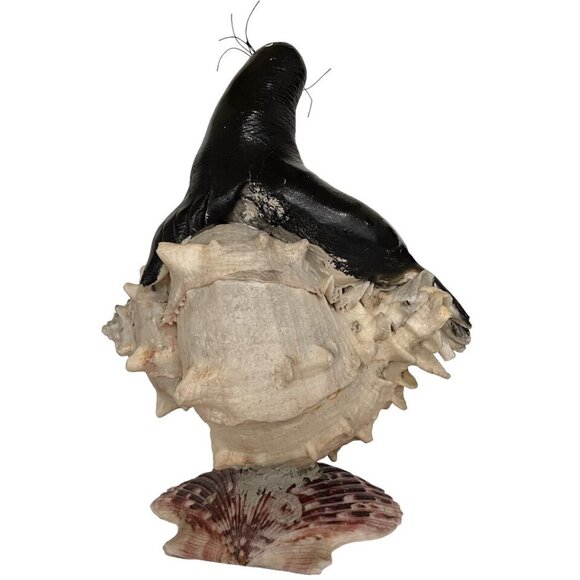 Vintage 1960s Kitschy Seashell Sculpture with Rosin Seal Unique Art Creation - Picture 4 of 13